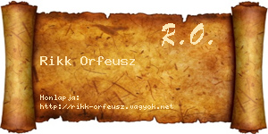 Rikk Orfeusz névjegykártya